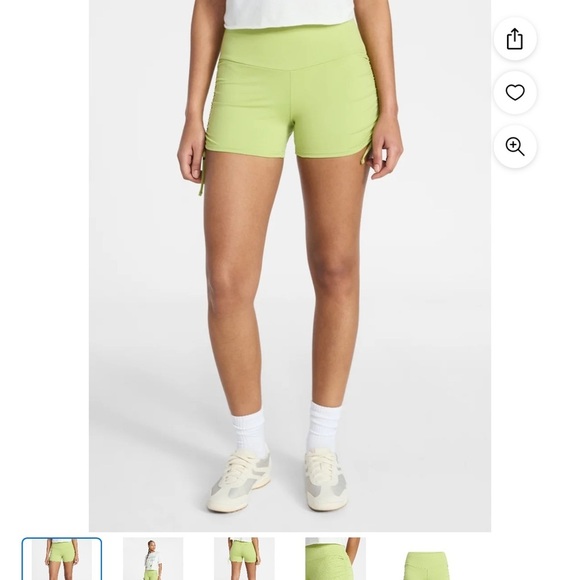 No Boundaries Pants - No Boundaries Green & Orange ruched Bike Short